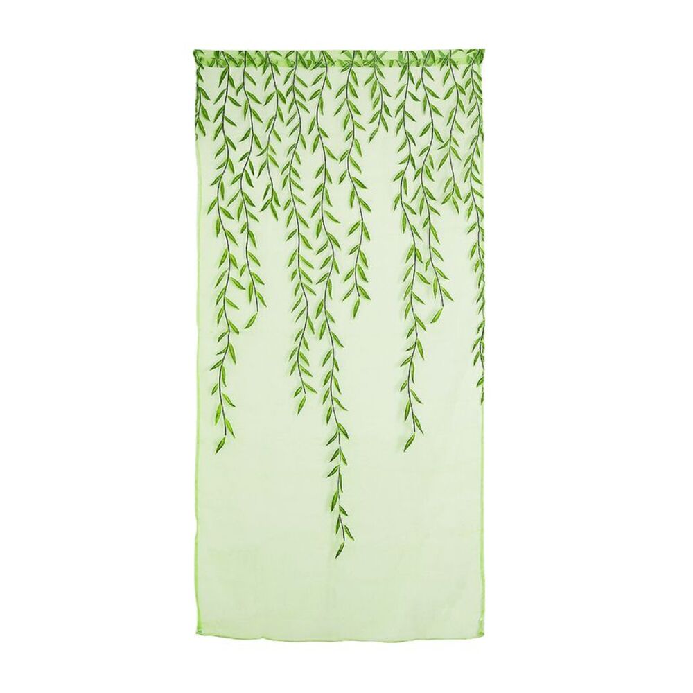 82 x 39 Inch Window Sheer Curtains Drapes Willow Leaves Shape Curtain Panels